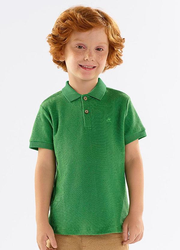 Camisa Polo Infantil em Piquet Verde