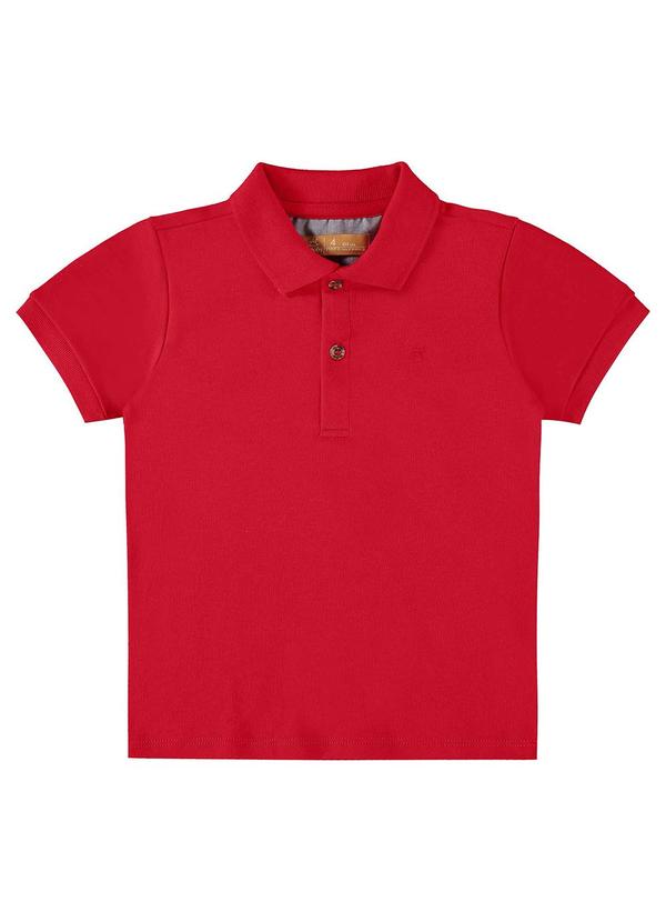 Camisa Polo Infantil em Suedine Vermelho