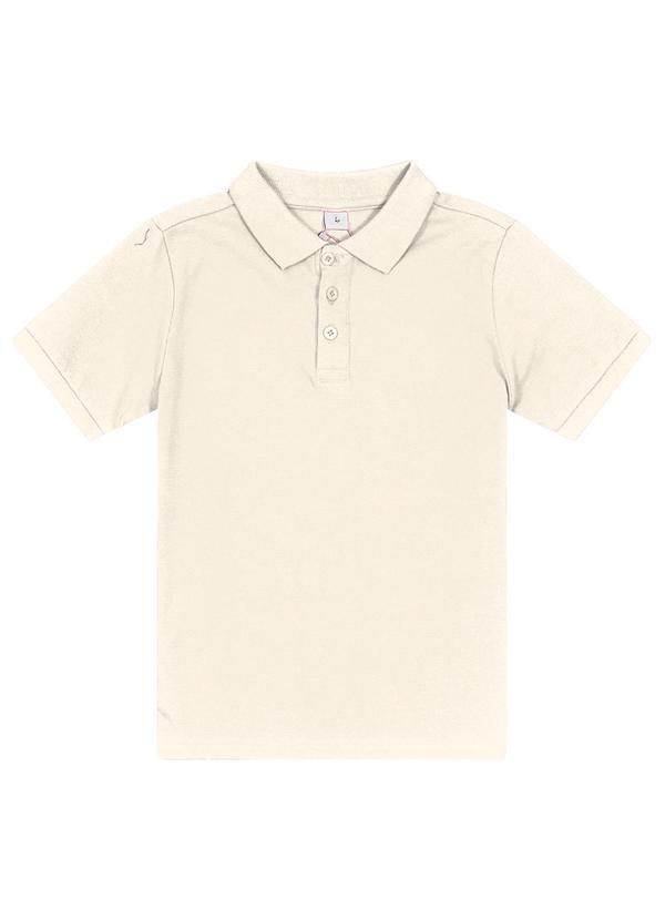 Vista 2 Camisa Polo Infantil Menino em Cotton Bege Trick Nick Trick Nick