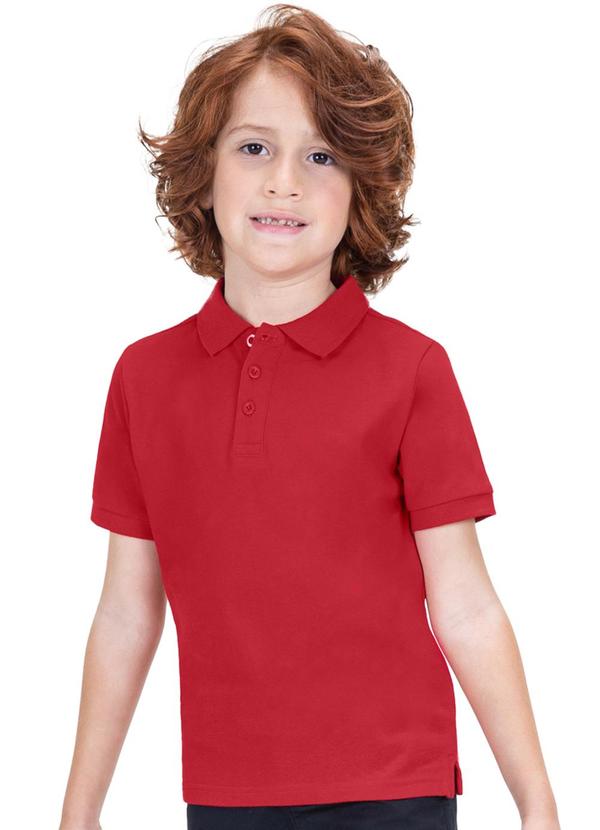 Vista 2 Camisa Polo Infantil Menino Vermelho Trick Nick Trick Nick