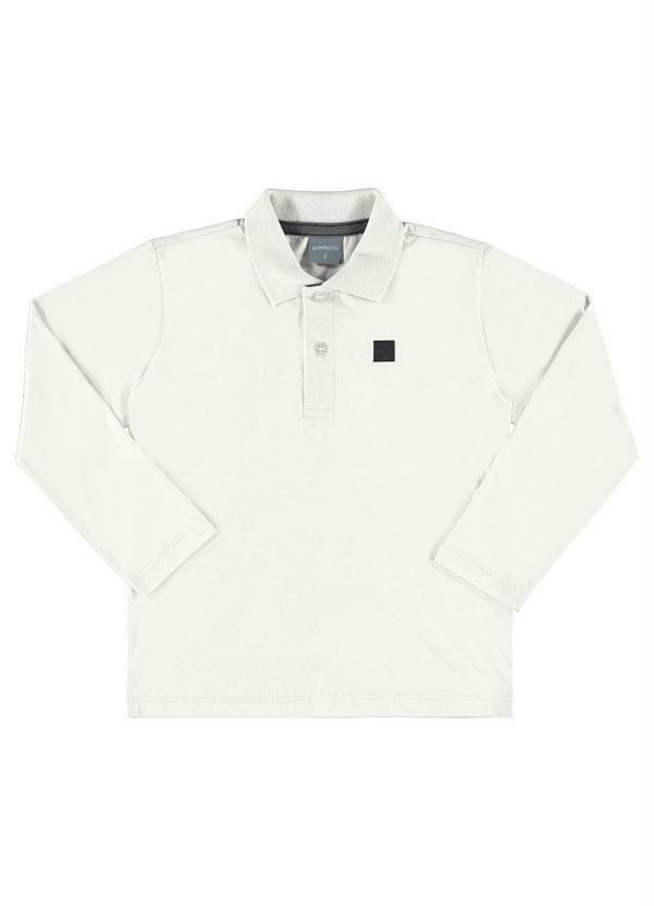 Vista 2 Camisa Polo Infantil Menino Branco Quimby Quimby