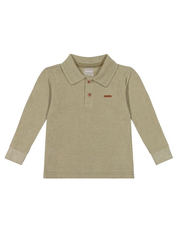 Camisa Polo Infantil Menino Manga Longa Verde