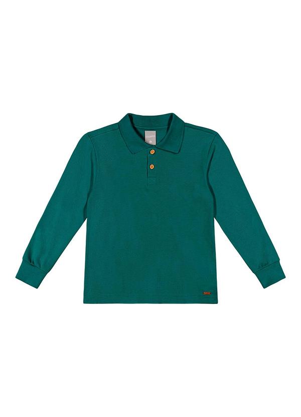 Vista 2 Camisa Polo Infantil Menino Manga Longa Verde Colorittá Colorittá