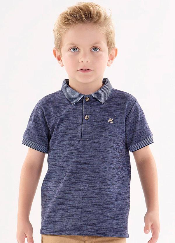 Camisa Polo Infantil para Menino Azul