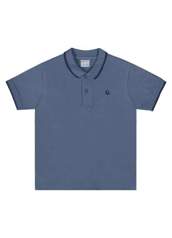 Vista 2 Camisa Polo Infantil para Menino Azul Quimby Quimby