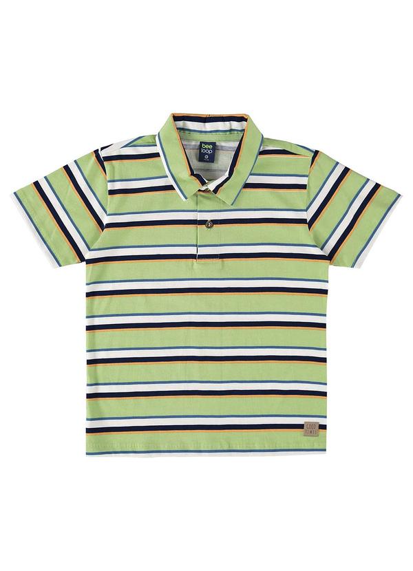 Vista 2 Camisa Polo Infantil para Menino Verde Bee Loop Bee Loop