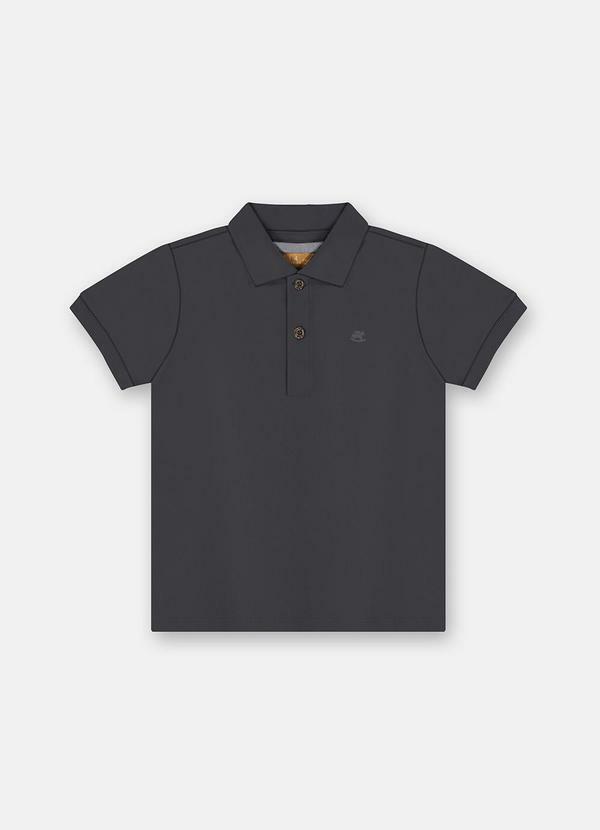 Camisa Polo Infantil Suedine Cinza