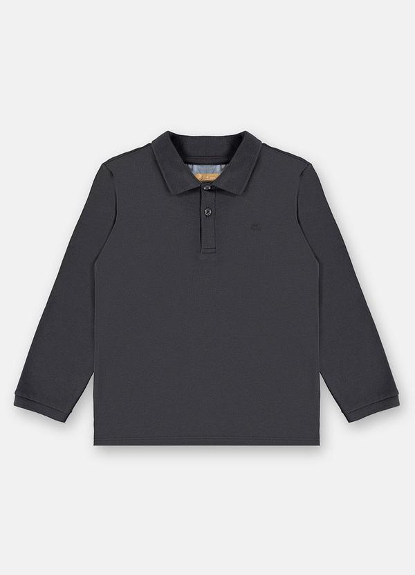 Camisa Polo Infantil Suedine Cinza