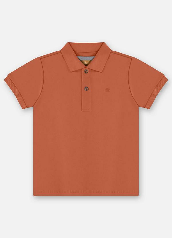 Vista 2 Camisa Polo Infantil Suedine Marrom Up Baby Up Baby