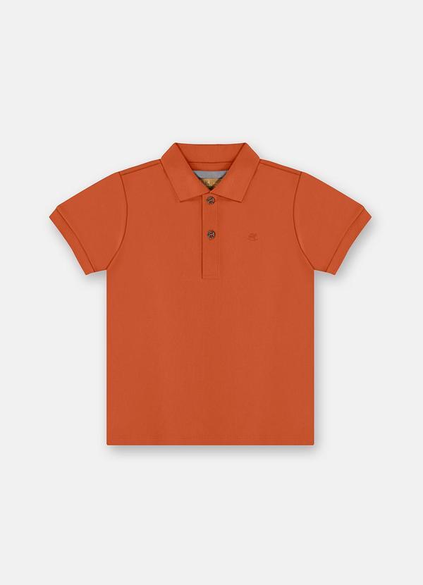 Camisa Polo Infantil Suedine Marrom