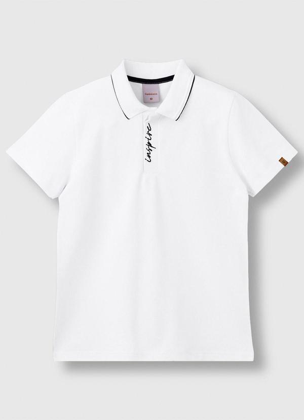 Camisa Polo Inspire em Piquet Branco
