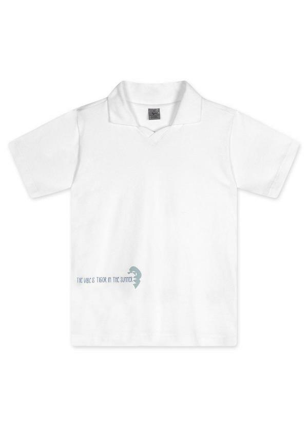 Vista 2 Camisa Polo Manga Curta Infantil Branco Tigor T. Tigre Tigor T. Tigre