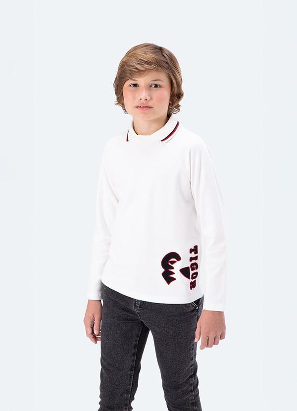 Camisa Polo Manga Longa Branco