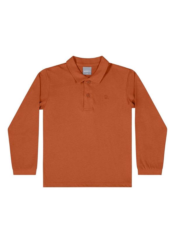Camisa Polo Manga Longa Laranja
