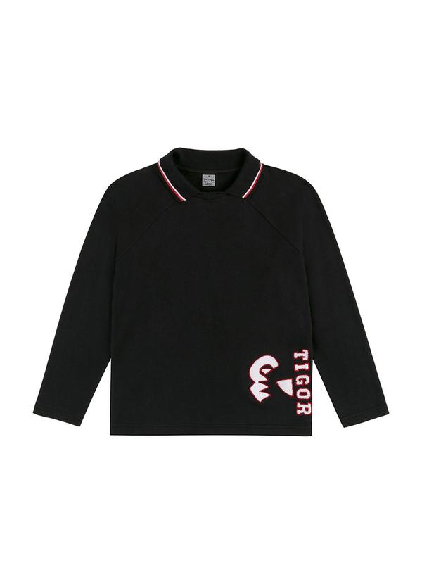 Camisa Polo Manga Longa Preto
