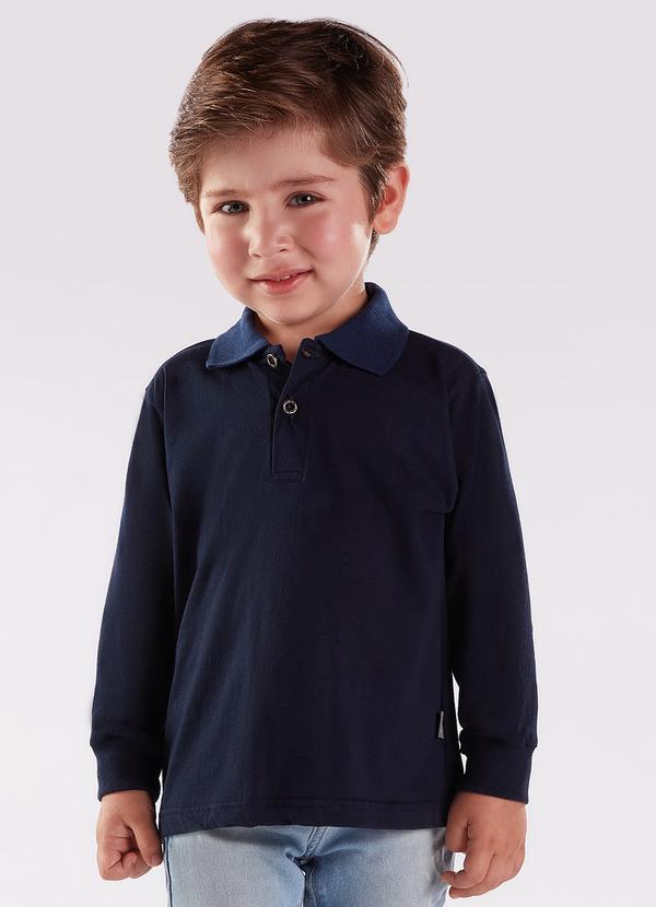 Vista 2 Camisa Polo Menino Azul