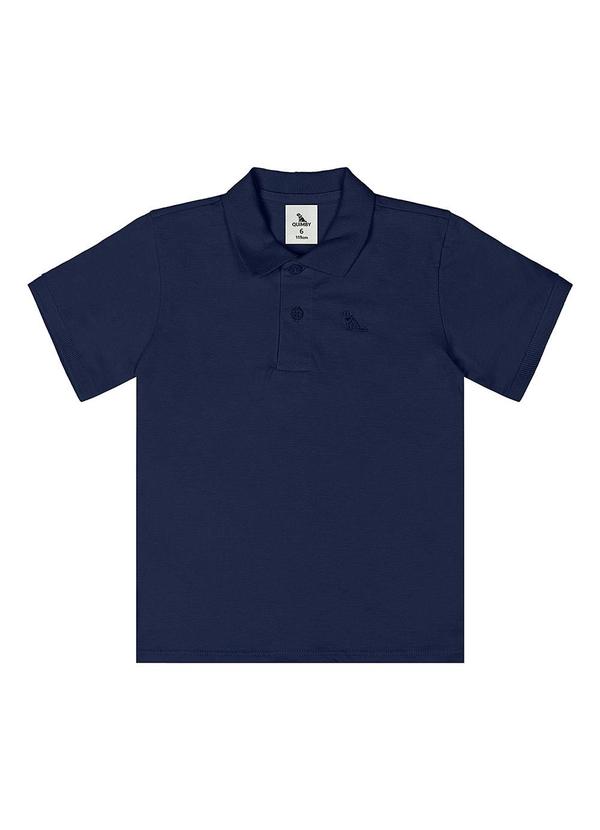 Vista 2 Camisa Polo Meia Malha Azul Quimby Quimby