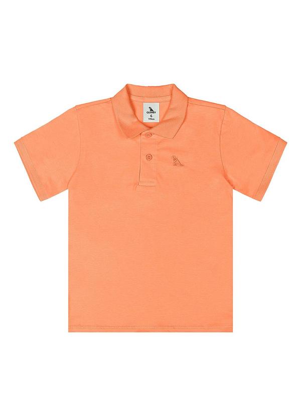 Vista 2 Camisa Polo Meia Malha Laranja Quimby Quimby