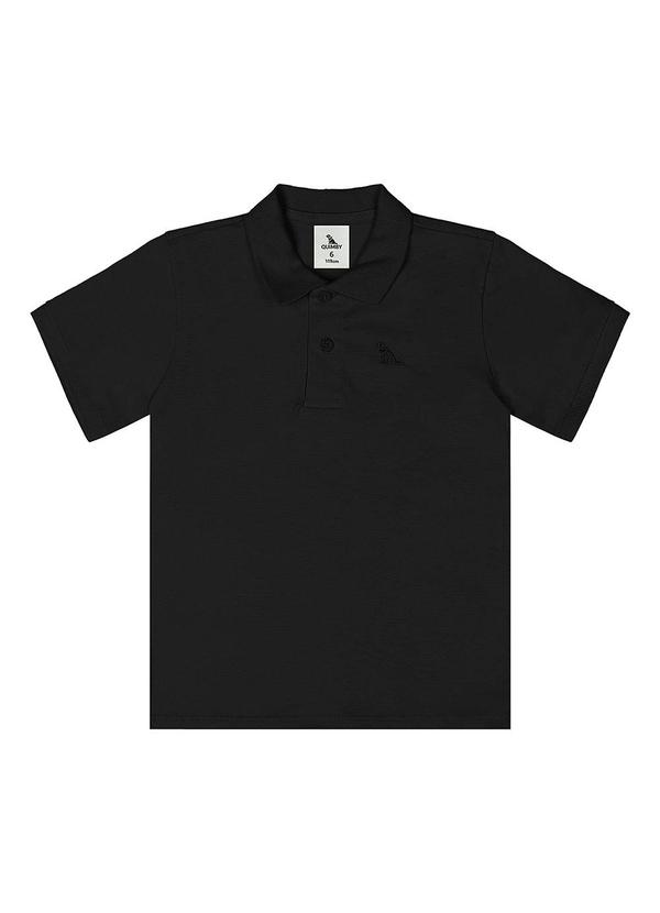 Vista 2 Camisa Polo Meia Malha Preto Quimby Quimby
