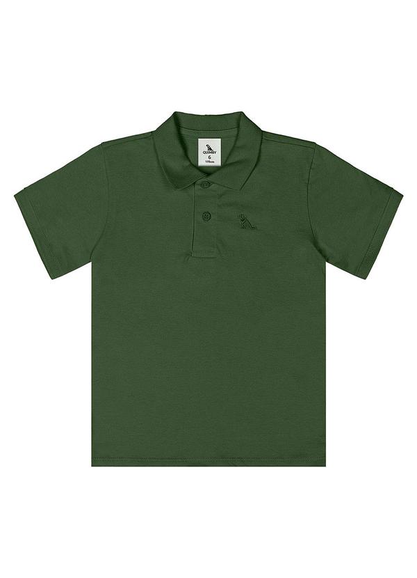 Vista 2 Camisa Polo Meia Malha Verde Quimby Quimby