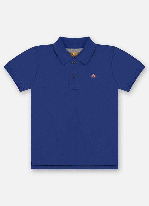 Vista 2 Camisa Polo Piquet Infantil Azul Up Baby Up Baby
