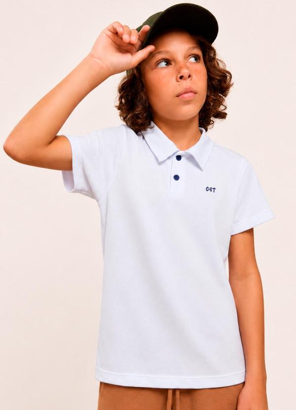 Camiseta Infantil Menino Polo Lisa Piquet com Bord