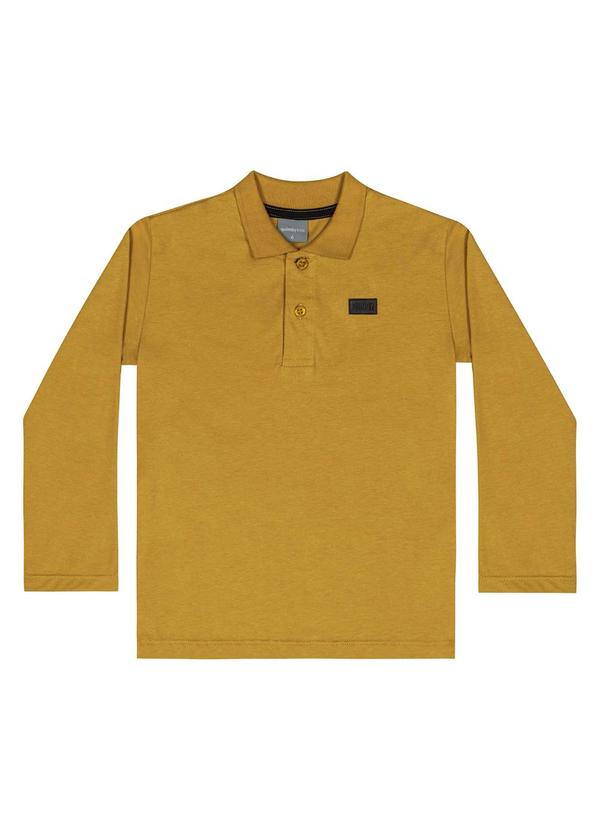 Vista 2 Polo em Meia Malha Infantil Menino Marrom Quimby Quimby