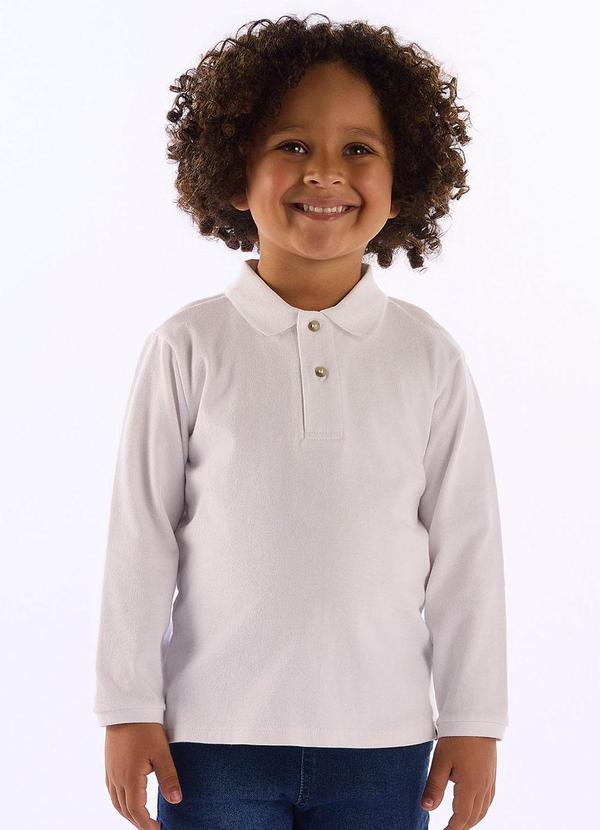 Polo Infantil para Menino em Piquet Branco