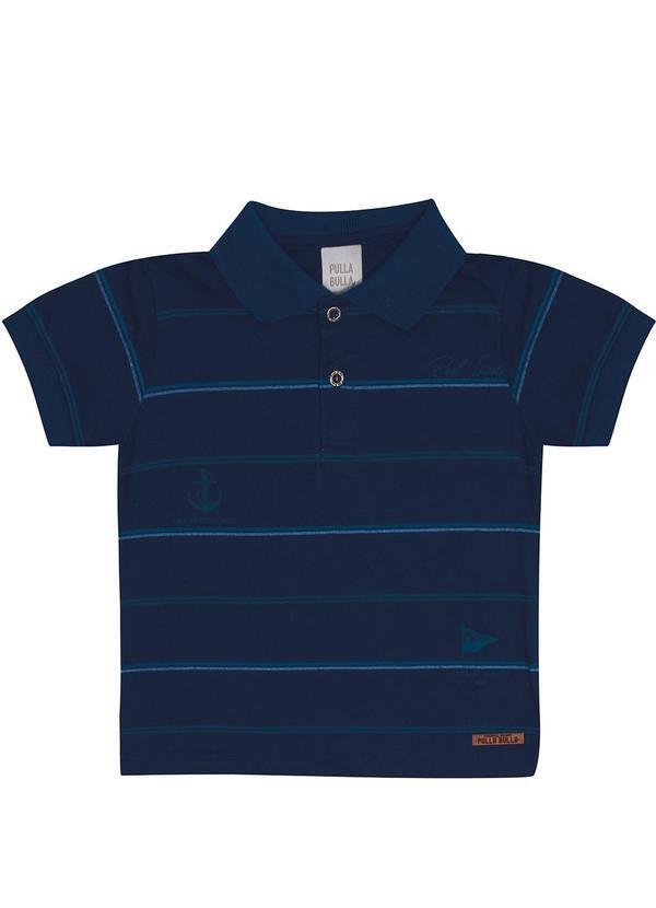 Polo Meia Malha Azul