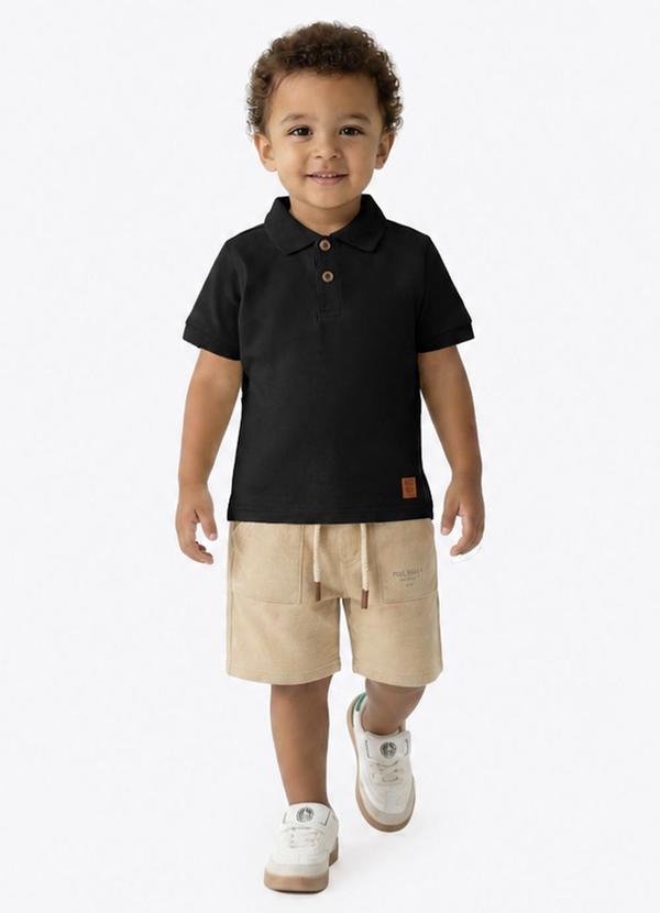 Polo Meia Malha Preto