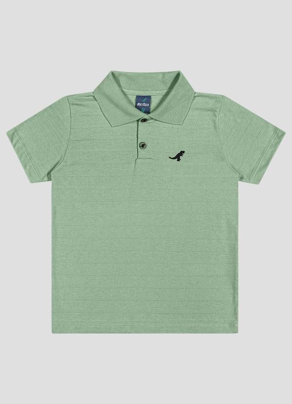 Polo Menino Meia Malha Trabalhada Striped Verde