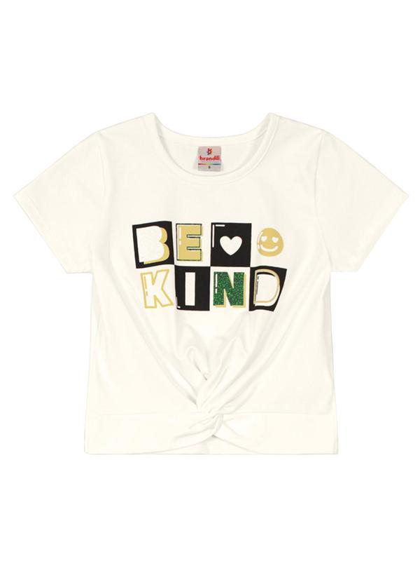 Vista 2 Blusa Cropped de Cotton Menina Natural Brandili Brandili