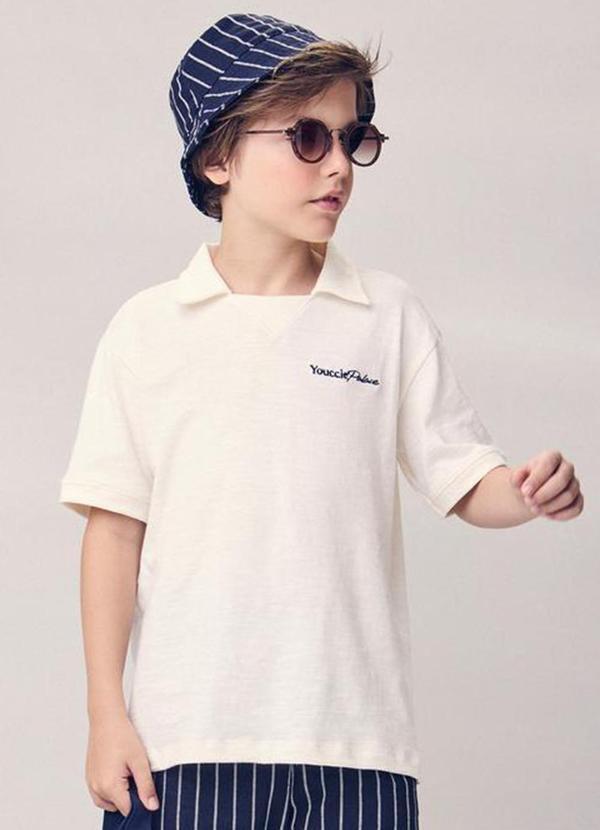Camisa Casual com Bordado Youccie Branco