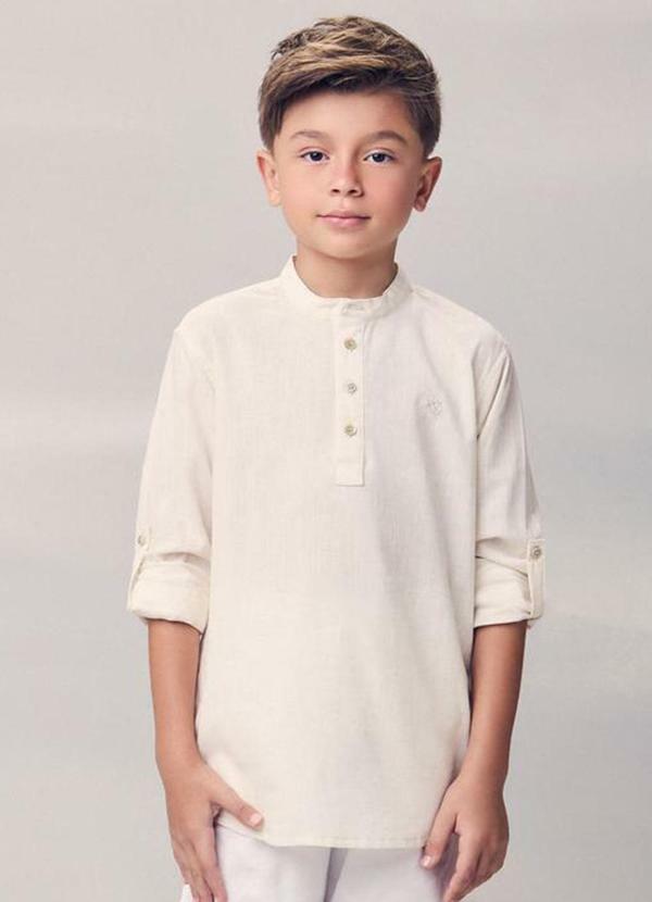 Camisa com Martingale Bege