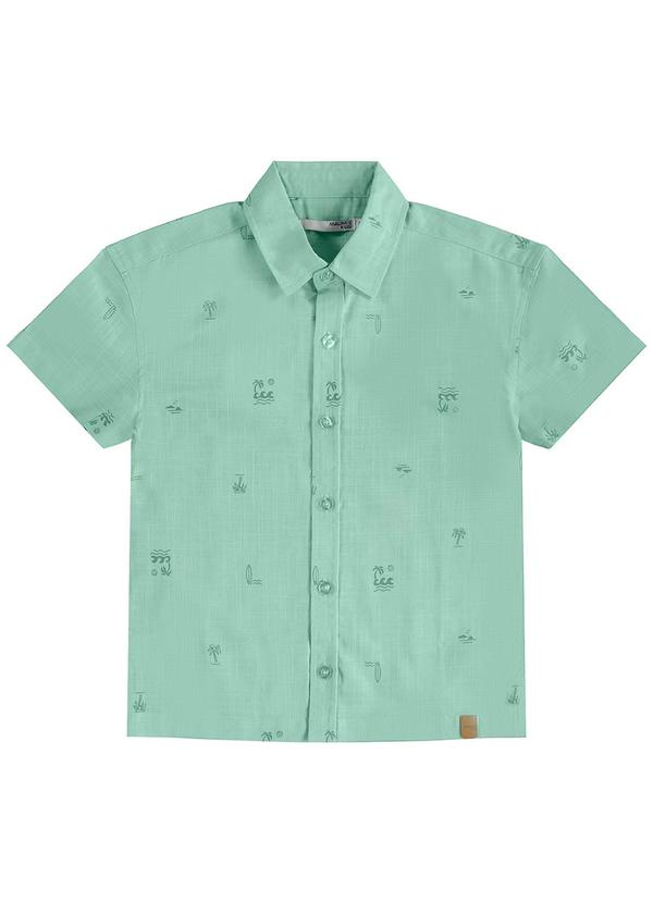 Camisa Tradicional Texturizada Litoral Verde Ment
