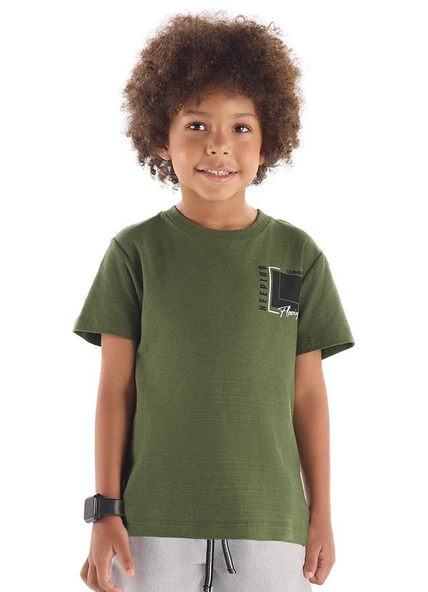 Vista 2 Camiseta Algodão Flamê Estampado Quimby Verde Quimby