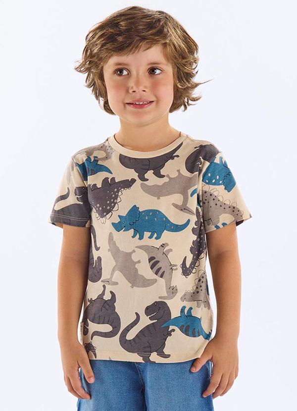 Camiseta Algodão Infantil Bege