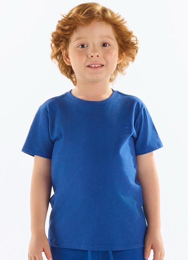 Camiseta Algodão Infantil Masculina Azul