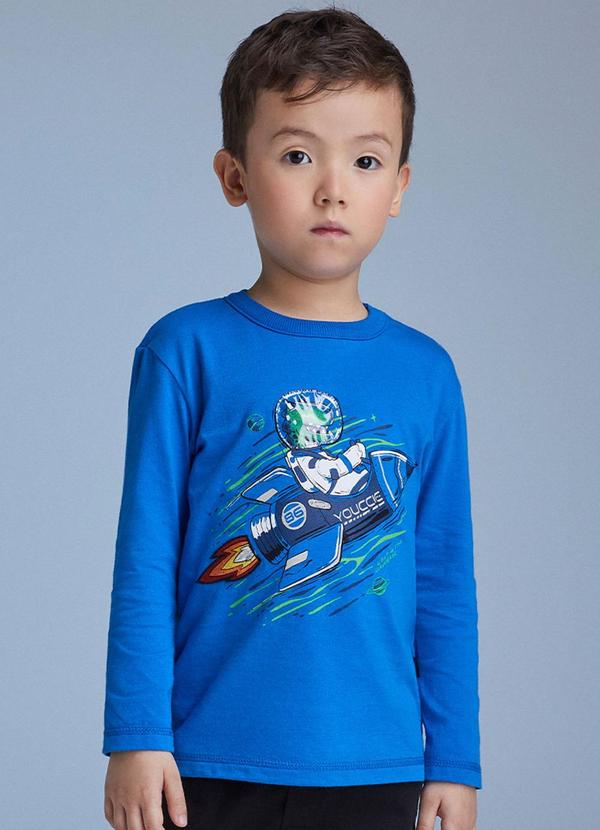 Camiseta Azul Foguete Azul