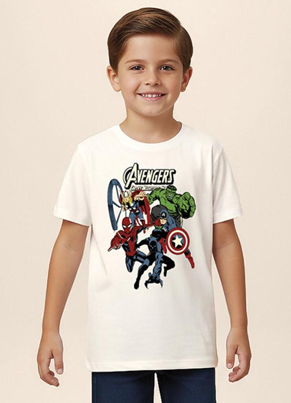 Camiseta Básica Avengers® Off White