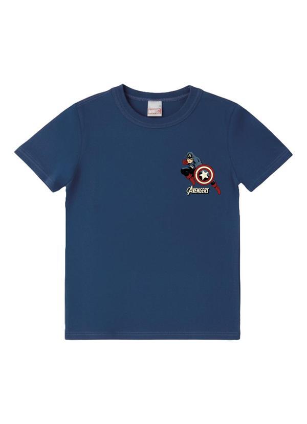 Camiseta Básica Capitão América Azul Escuro