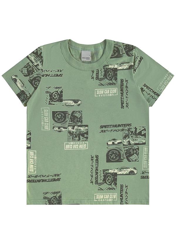 Vista 2 Camiseta Básica Carros Verde Malwee Kids Malwee Kids