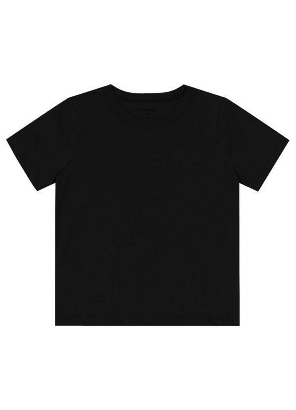 Vista 2 Camiseta Básica Infantil MeninoPreto Rovi Kids Rovi Kids