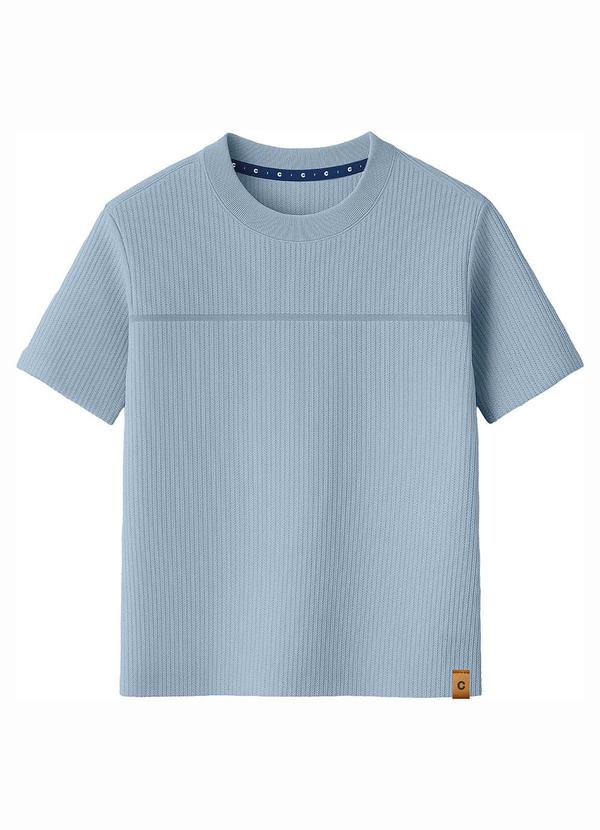Camiseta Básica Texturizada Azul Claro
