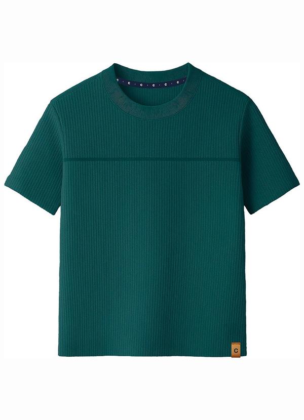 Camiseta Básica Texturizada Verde Esmeralda