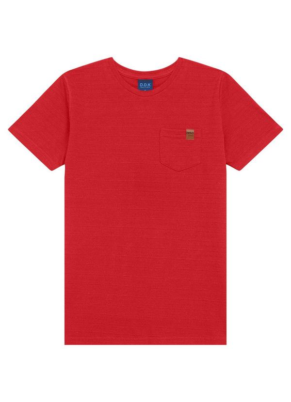 Camiseta Bebê com Bolso e Etiqueta Vermelho