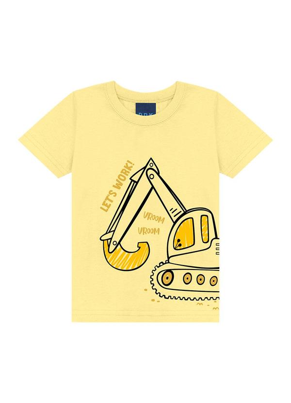 Camiseta Bebê Lets Work Amarelo