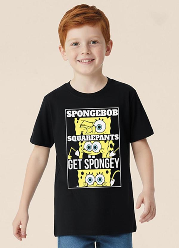 Camiseta Bob Esponja Get Spongey® Preto