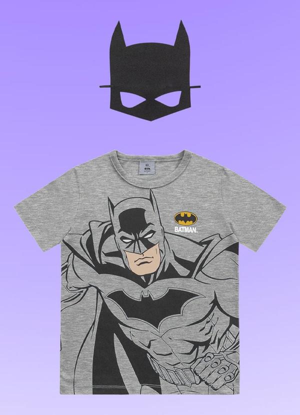 Camiseta com Máscara Batman Cinza