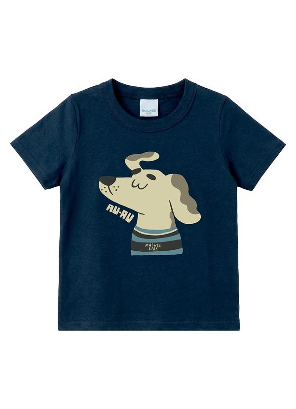 Camiseta Cachorro Au Au Azul Marinho